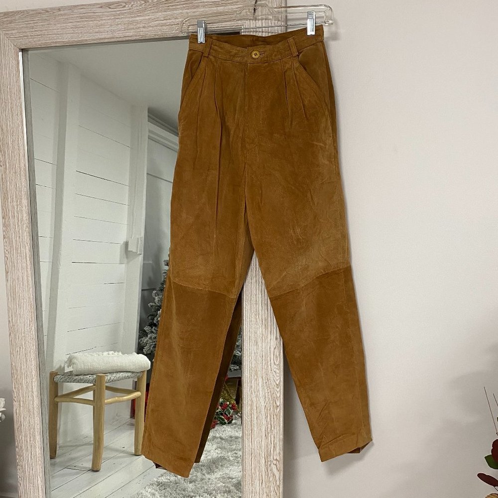 Vintage Pleated Suede Pant